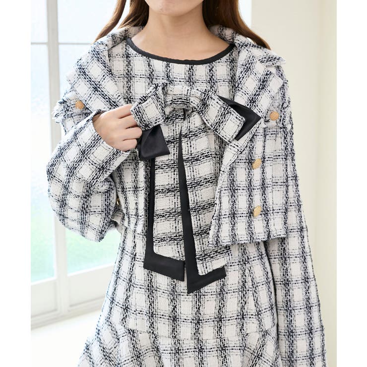 リボンブローチセットツイードワンピ | MAJESTIC LEGON  | 詳細画像8 