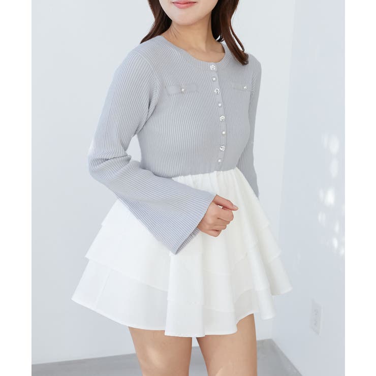 ニットドッキングティアードミニワンピ | MAJESTIC LEGON  | 詳細画像24 