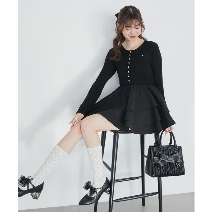 ニットドッキングティアードミニワンピ | MAJESTIC LEGON  | 詳細画像3 