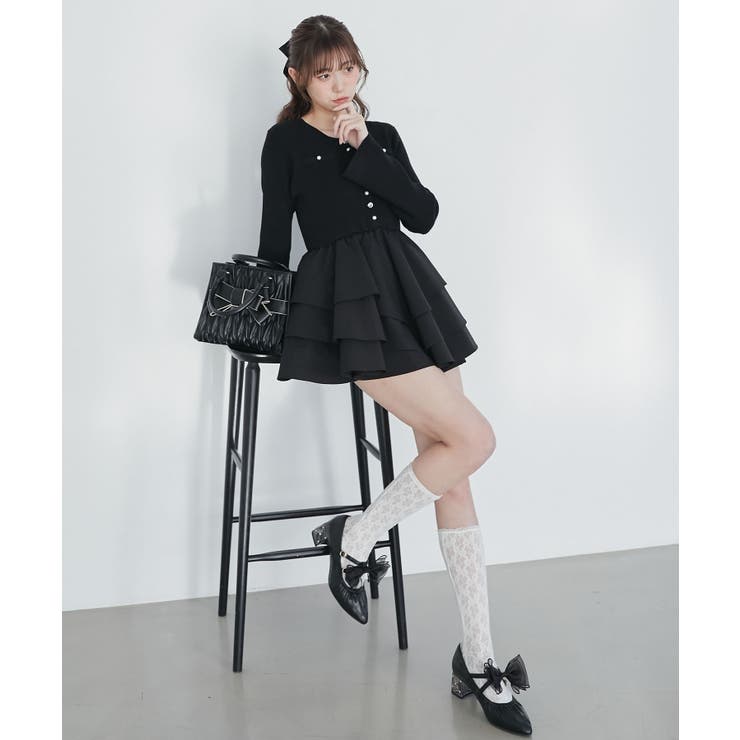 ニットドッキングティアードミニワンピ | MAJESTIC LEGON  | 詳細画像4 