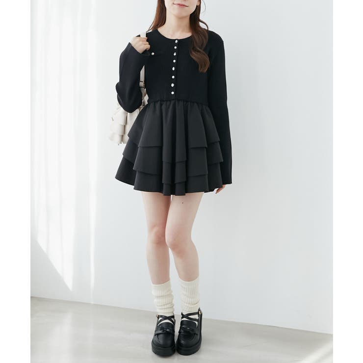 ニットドッキングティアードミニワンピ | MAJESTIC LEGON  | 詳細画像5 