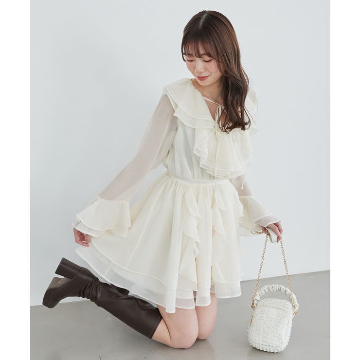 エアリーラッフルフリルミニワンピース | MAJESTIC LEGON  | 詳細画像4 