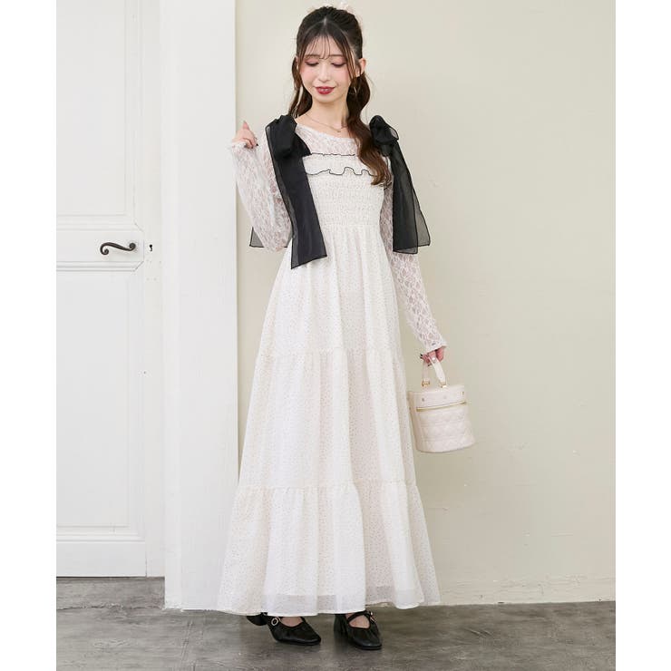 オフ／柄 | 2wayショルダーリボンキャミワンピ | MAJESTIC LEGON 