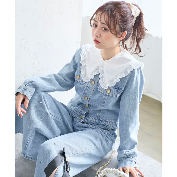 フリルカラー＆ブローチセットGジャン | MAJESTIC LEGON  | 詳細画像1 