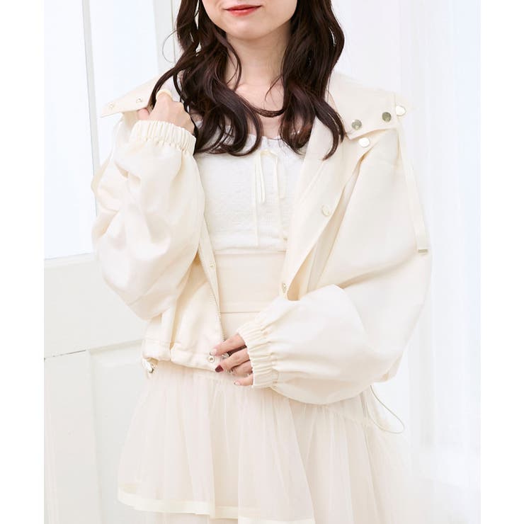 サテンショートフードブルゾン | MAJESTIC LEGON  | 詳細画像1 