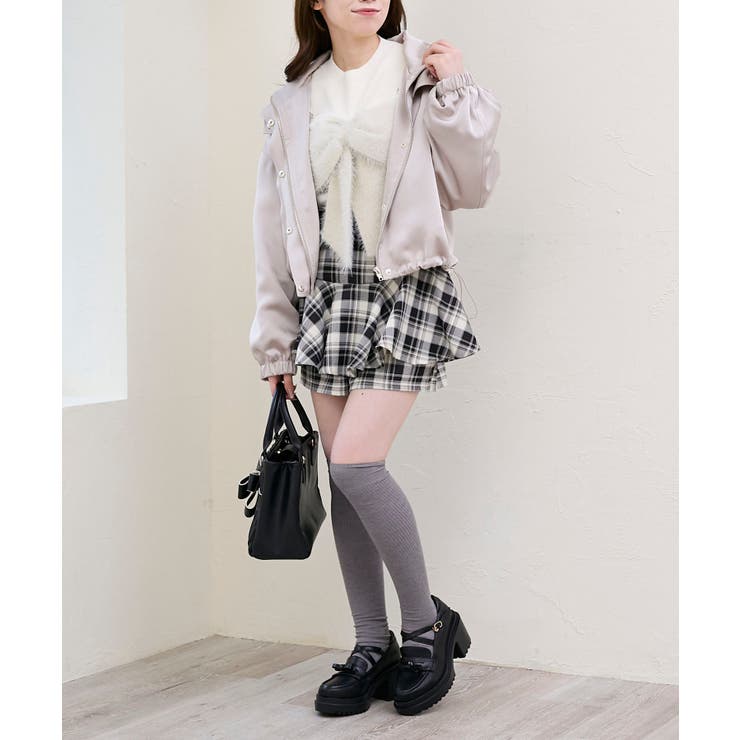 サテンショートフードブルゾン | MAJESTIC LEGON  | 詳細画像10 