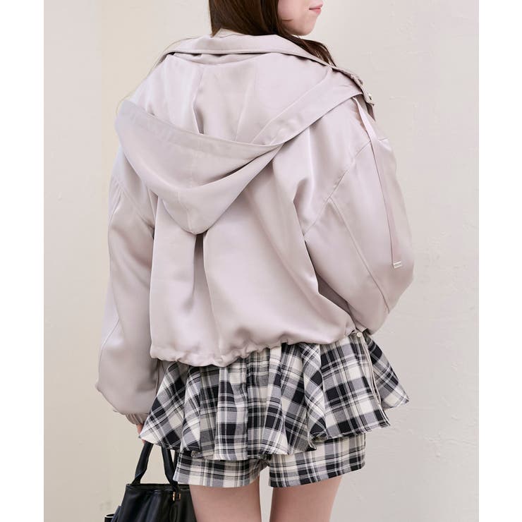 サテンショートフードブルゾン | MAJESTIC LEGON  | 詳細画像14 