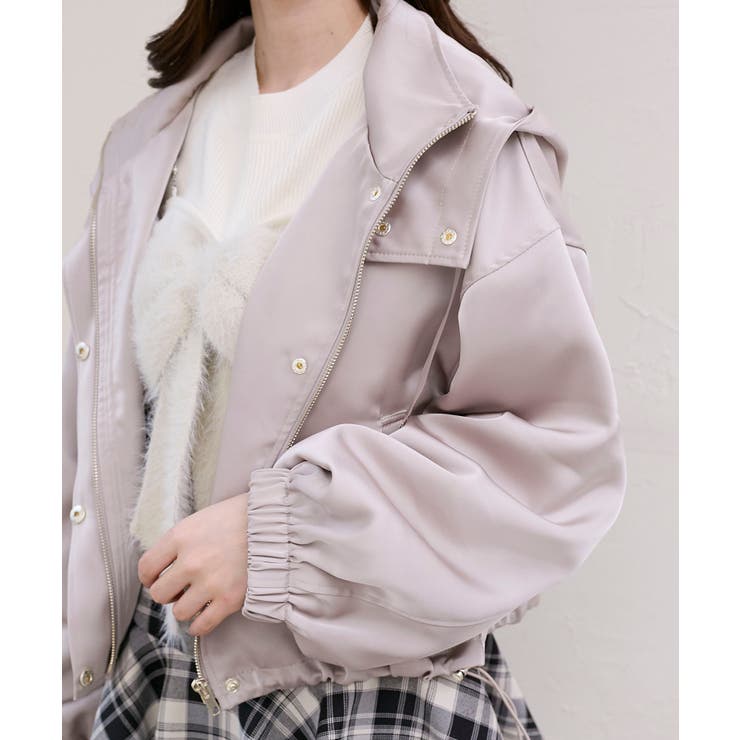 サテンショートフードブルゾン | MAJESTIC LEGON  | 詳細画像15 