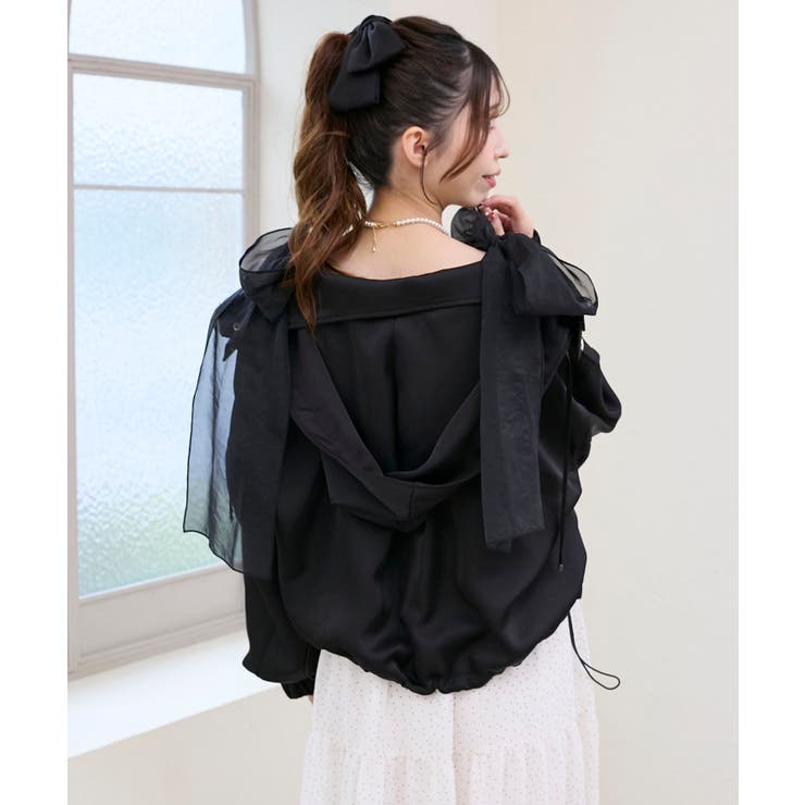 サテンショートフードブルゾン | MAJESTIC LEGON  | 詳細画像22 