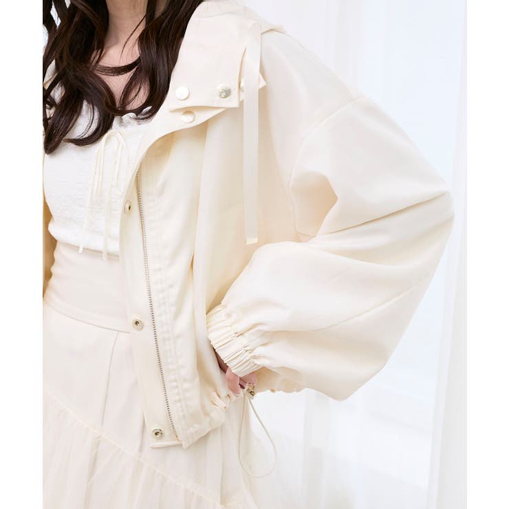 サテンショートフードブルゾン | MAJESTIC LEGON  | 詳細画像8 