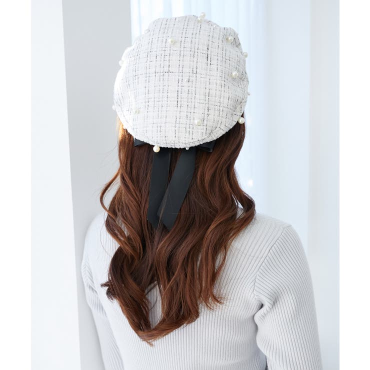 パール×リボンツイードベレー帽 | MAJESTIC LEGON  | 詳細画像4 