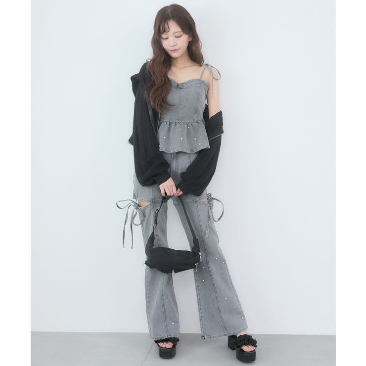 透かし柄ショートニットパーカー | MAJESTIC LEGON  | 詳細画像13 
