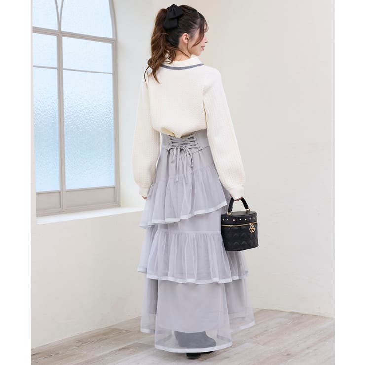 バックレースアップチュールスカート | MAJESTIC LEGON  | 詳細画像14 