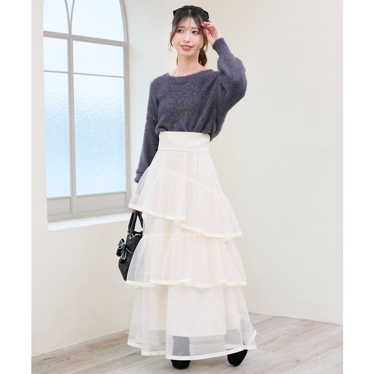 バックレースアップチュールスカート | MAJESTIC LEGON  | 詳細画像3 