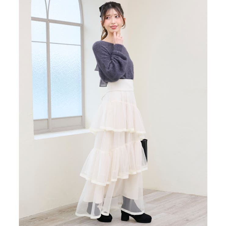 バックレースアップチュールスカート | MAJESTIC LEGON  | 詳細画像4 