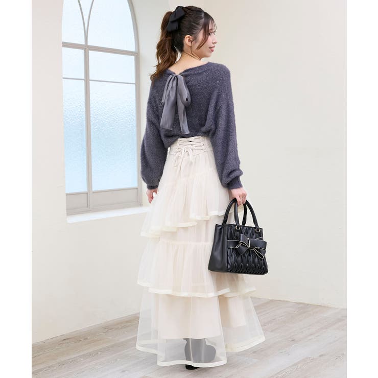 バックレースアップチュールスカート | MAJESTIC LEGON  | 詳細画像5 