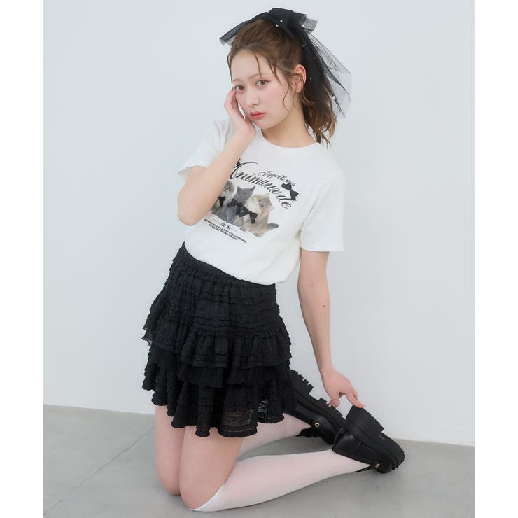 レースフリルティアードミニスカパン | MAJESTIC LEGON  | 詳細画像1 