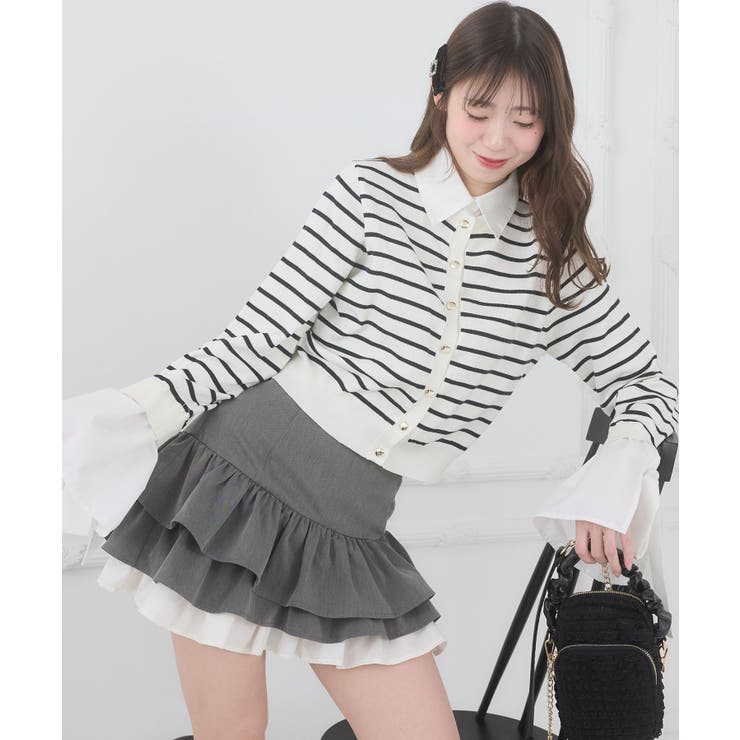 グレー | 異素材ティアードミニスカパン | MAJESTIC LEGON 