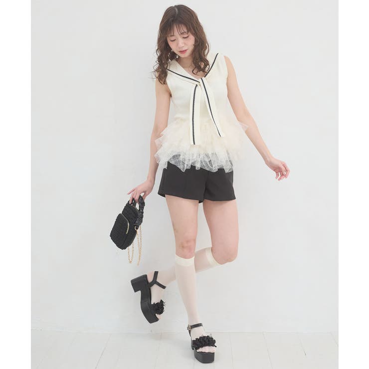 ベルトセットハイウエストショートパンツ | MAJESTIC LEGON  | 詳細画像25 