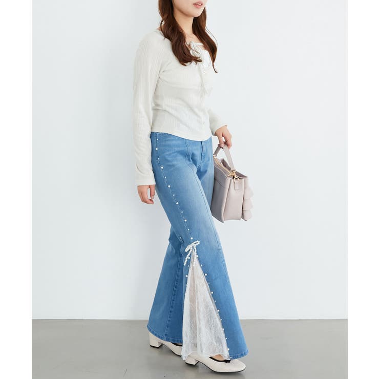 パール×レーススリットデニム | MAJESTIC LEGON  | 詳細画像16 