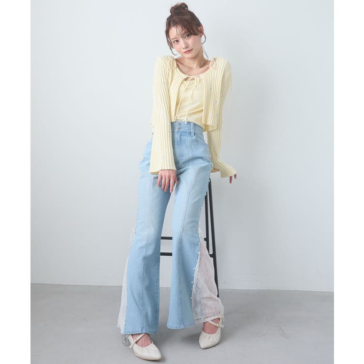 パール×レーススリットデニム | MAJESTIC LEGON  | 詳細画像3 