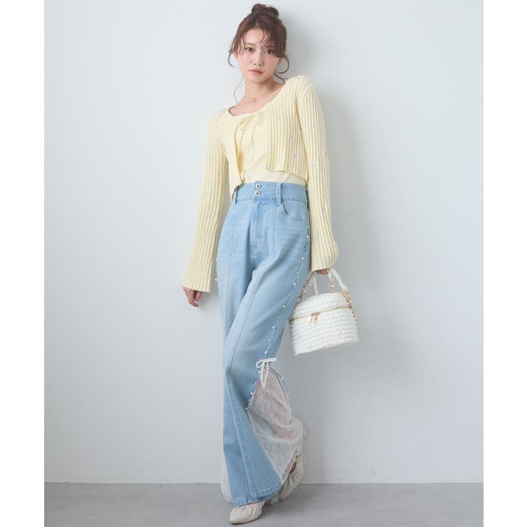 パール×レーススリットデニム | MAJESTIC LEGON  | 詳細画像4 