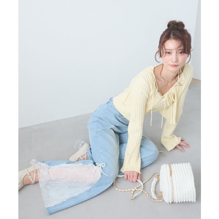 パール×レーススリットデニム | MAJESTIC LEGON  | 詳細画像5 