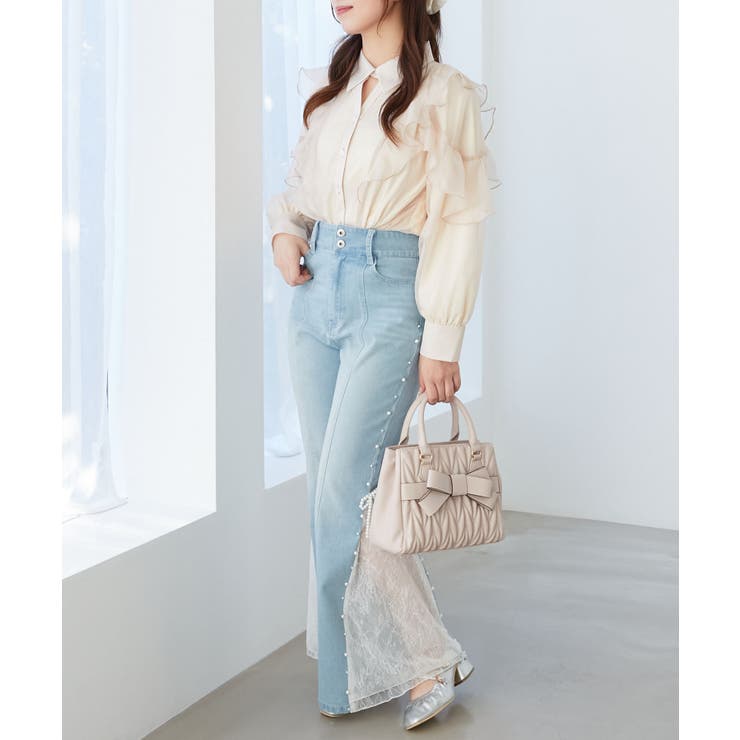 パール×レーススリットデニム | MAJESTIC LEGON  | 詳細画像7 