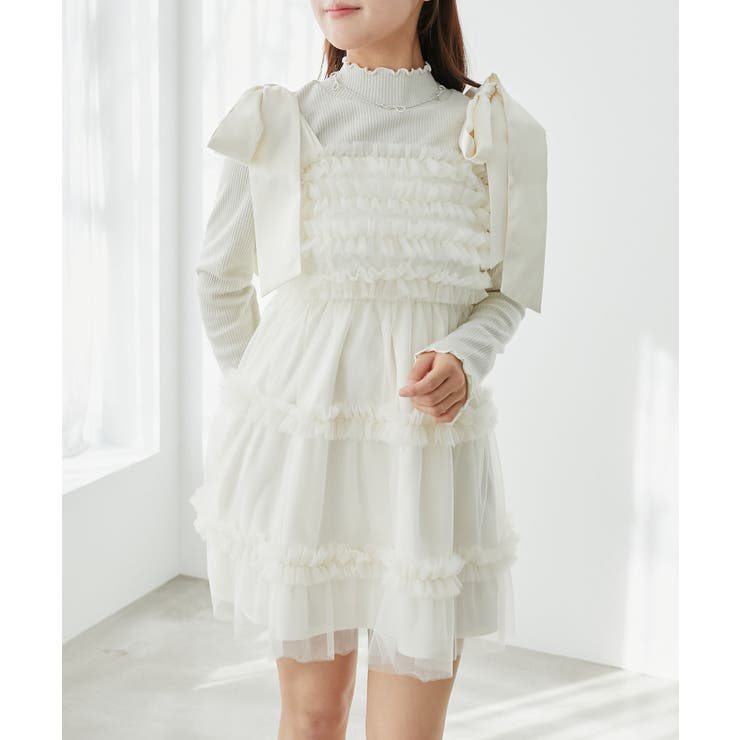 ∞フリルチュールミニワンピース | MAJESTIC LEGON  | 詳細画像16 