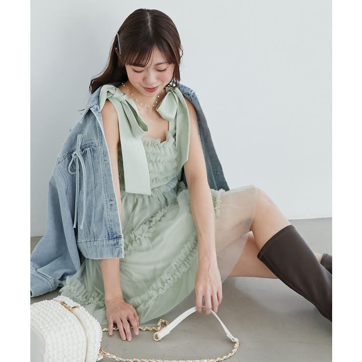 ∞フリルチュールミニワンピース | MAJESTIC LEGON  | 詳細画像4 