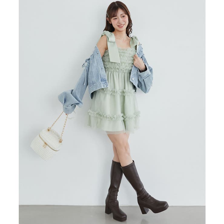 ∞フリルチュールミニワンピース | MAJESTIC LEGON  | 詳細画像5 