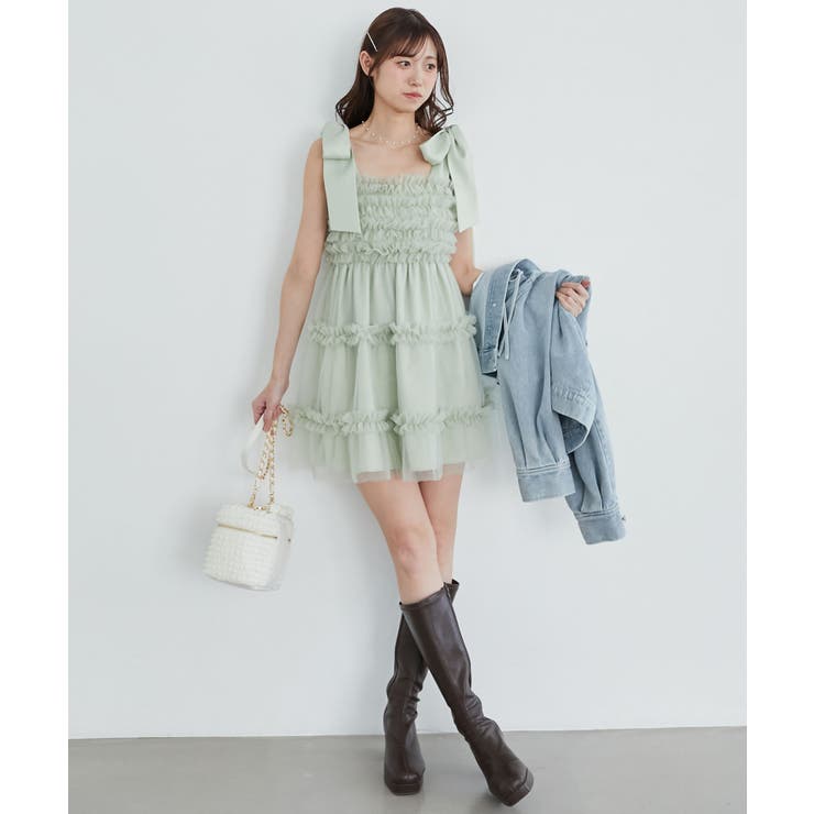 ∞フリルチュールミニワンピース | MAJESTIC LEGON  | 詳細画像6 