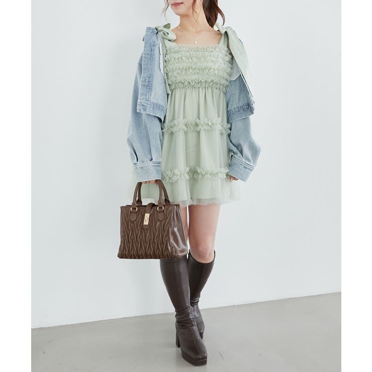 ∞フリルチュールミニワンピース | MAJESTIC LEGON  | 詳細画像7 