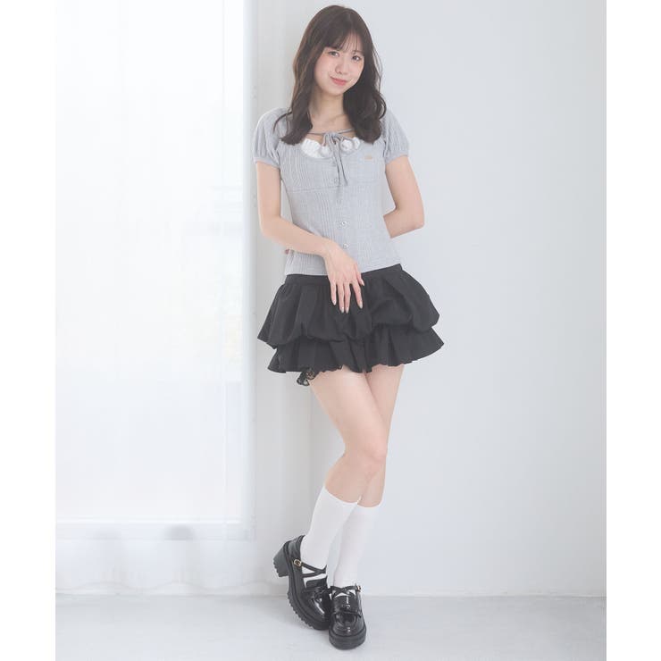 ブラック | 裾レースバルーンミニスカパン | MAJESTIC LEGON 