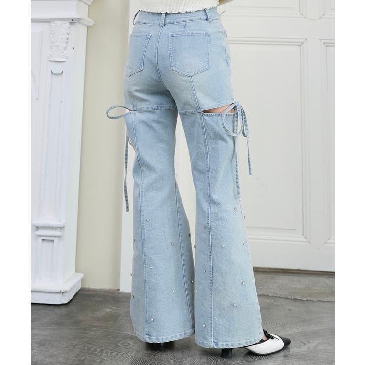 スリットビジューフレアデニムパンツ | MAJESTIC LEGON  | 詳細画像8 
