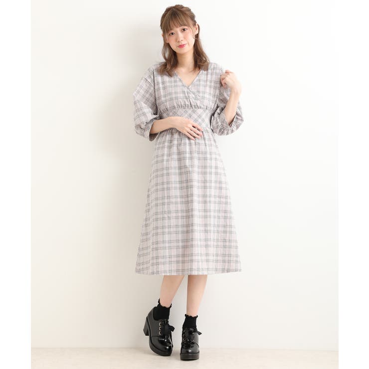 カシュクール風チェックワンピース 品番 Ctyw Majestic Legon マジェスティックレゴン のレディースファッション通販 Shoplist ショップリスト
