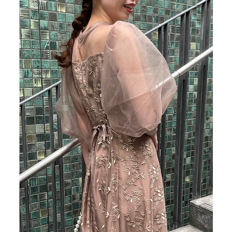 niana ニアナ リボンエンブロイダリーレイヤードドレス M-short niana