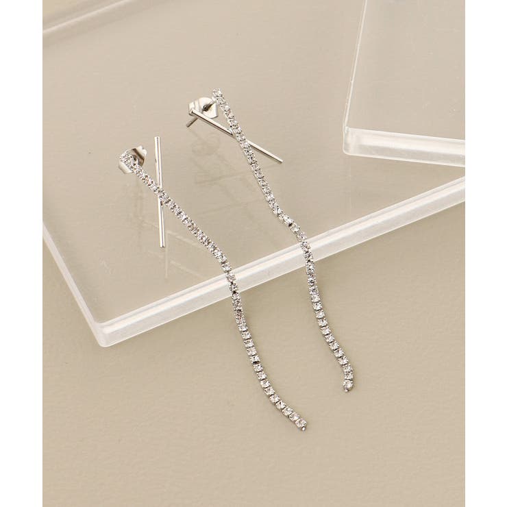 シルバー | 繊細ビジューピアス | MAJESTIC LEGON 