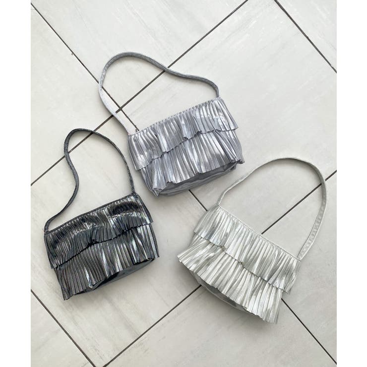 ブラック | シャイニープリーツミニバッグ | MAJESTIC LEGON 