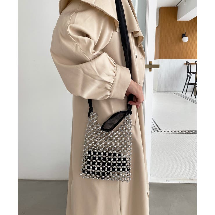 ブラック | リボンハンドルビーズバッグ | MAJESTIC LEGON 