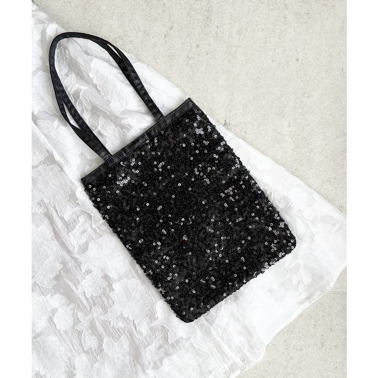 ブラック | スパンコールサテントート | MAJESTIC LEGON 