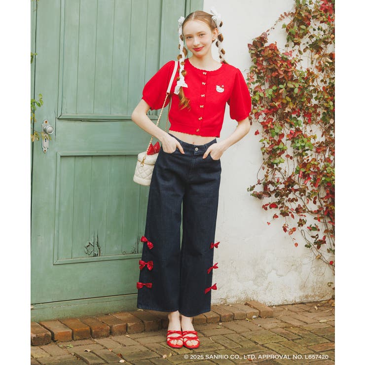 ネイビー | ハローキティ サイドリボンデニム | MAJESTIC LEGON 