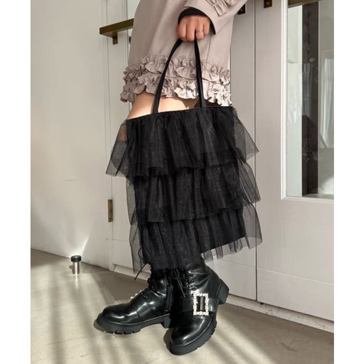 ブラック | チュールティアードトート | MAJESTIC LEGON 