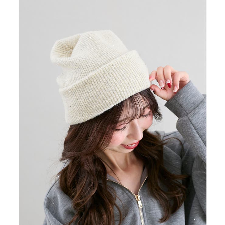 アイボリー | スパンコールニットワッチ | MAJESTIC LEGON 