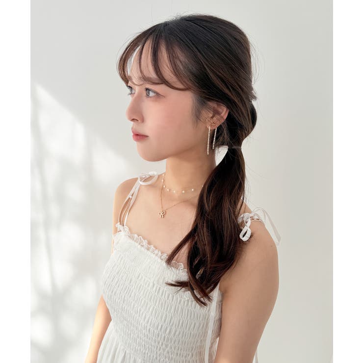 パール×リボンモチーフ2連ネックレス | MAJESTIC LEGON  | 詳細画像2 