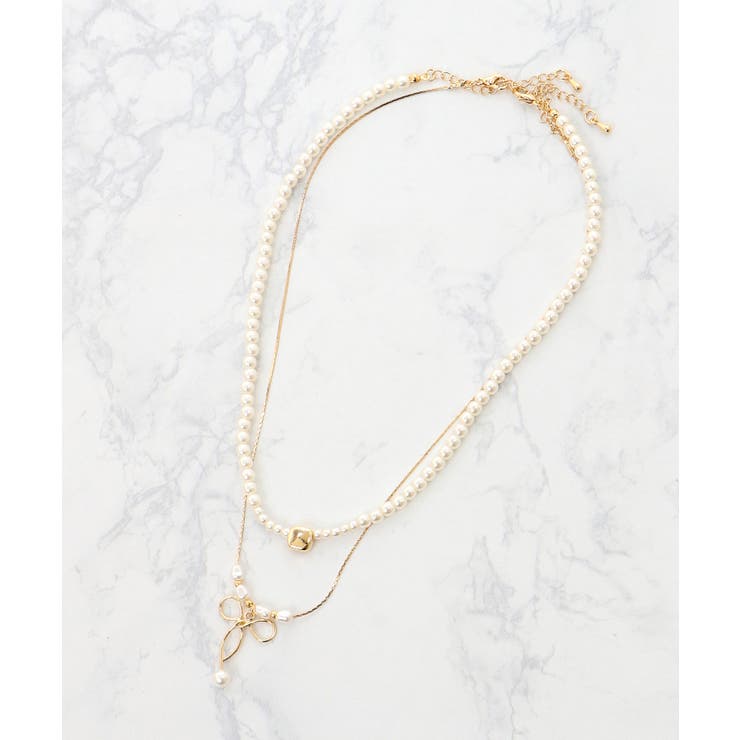 2連パール×リボンネックレス | MAJESTIC LEGON  | 詳細画像4 