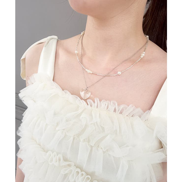 クリアハートモチーフネックレス | MAJESTIC LEGON  | 詳細画像1 