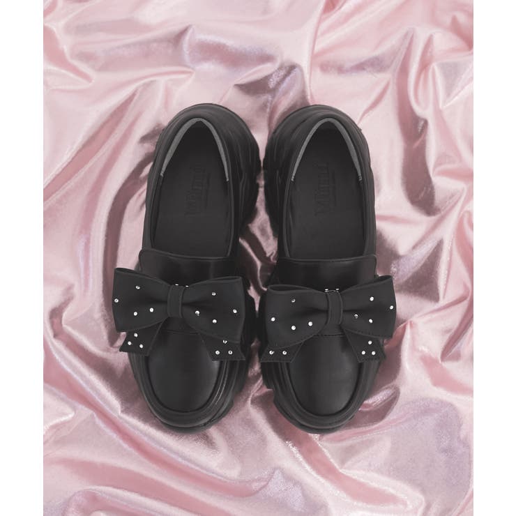 ブラック | 取り外しリボンスニーカーローファー | MAJESTIC LEGON 