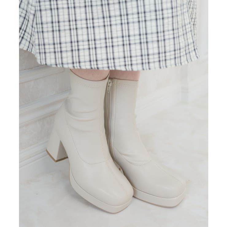 フカフカチャンキーヒールストレッチブーツ | MAJESTIC LEGON  | 詳細画像6 
