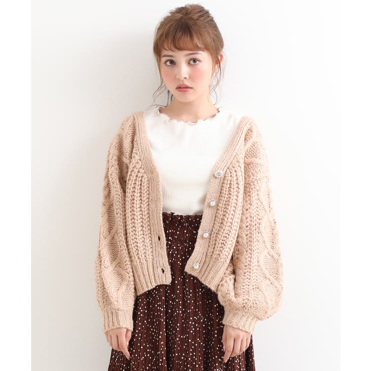 ハートケーブルカーディガン[品番：CTYW0000071]｜MAJESTIC